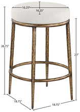 Load image into Gallery viewer, Ferro - Linen Textured Performance Fabric Upholstered Backless Counter Stool - Cream / Brushed Gold
