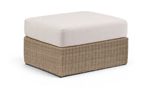 Load image into Gallery viewer, Seacrest - Olefin Water Resistant Fabric And Wicker Outdoor Patio Ottoman/Coffee Table
