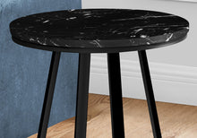 Load image into Gallery viewer, Accent Table, Side, Round Marble Look Contemporary &amp; Modern - Black
