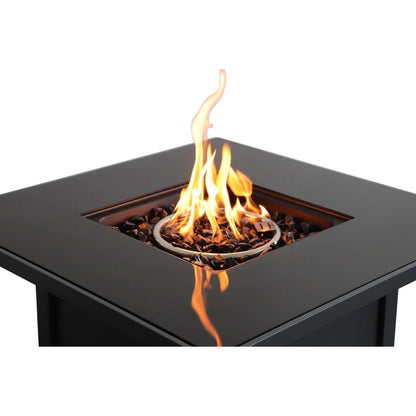 Powdercoated Fire Pit With Top - Black