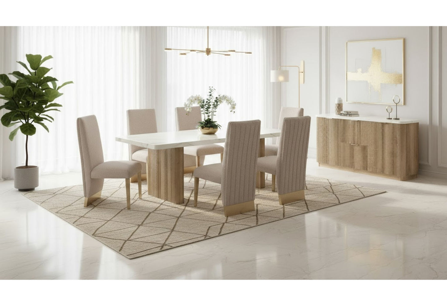 D2504 - Dining Table Base - White / Gray
