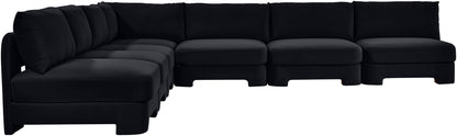 Hammond - Velvet Performance Fabric Upholstered 7 Piece Armless Sectional