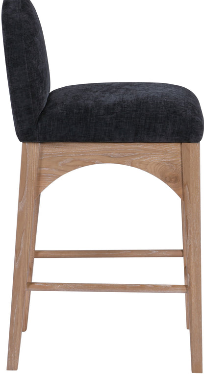 Waldorf - Chenille Stool With Natural Legs