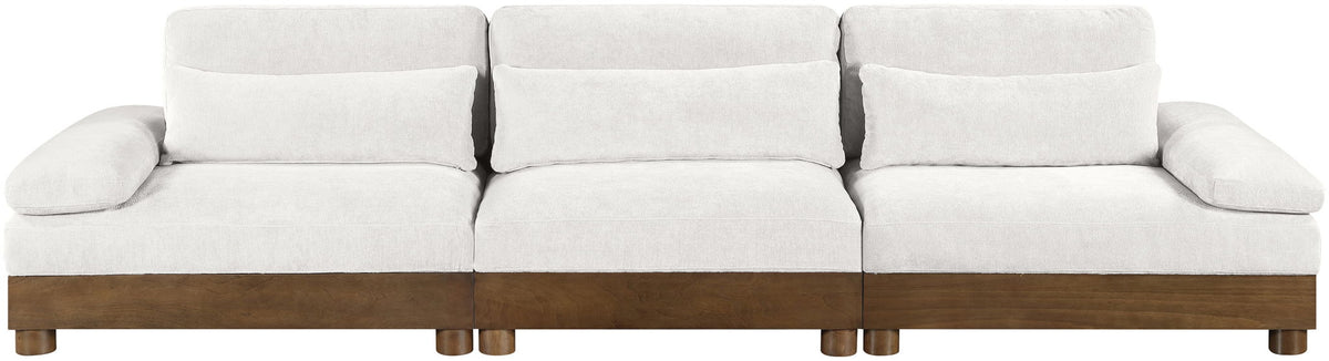 Turin - Chenille Fabric Upholstered Modular Sectional - Cream