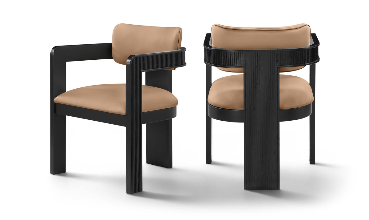 Sacha - Vegan Leather Upholstered Dining Chair With Black Base (Set of 2)
