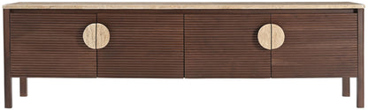 Varenna - 69" Genuine Marble And Acacia Wood Media Console