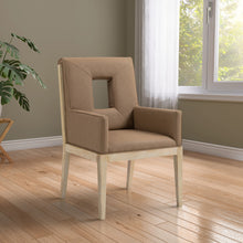 Load image into Gallery viewer, Gwendolyn - Faux Leather Dining Arm Chair With Natural Frame
