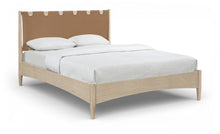 Load image into Gallery viewer, Santos - Vegan Leather Headboard And Wood Bed - Waxed Natural Frame
