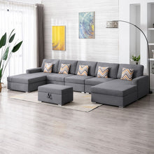 Load image into Gallery viewer, Nolan - Fabric 6 Piece Sectional Sofa With Pillows And Interchangeable Legs
