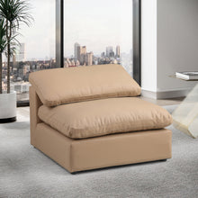 Load image into Gallery viewer, Comfy - Faux Leather Armless Chair - Tan

