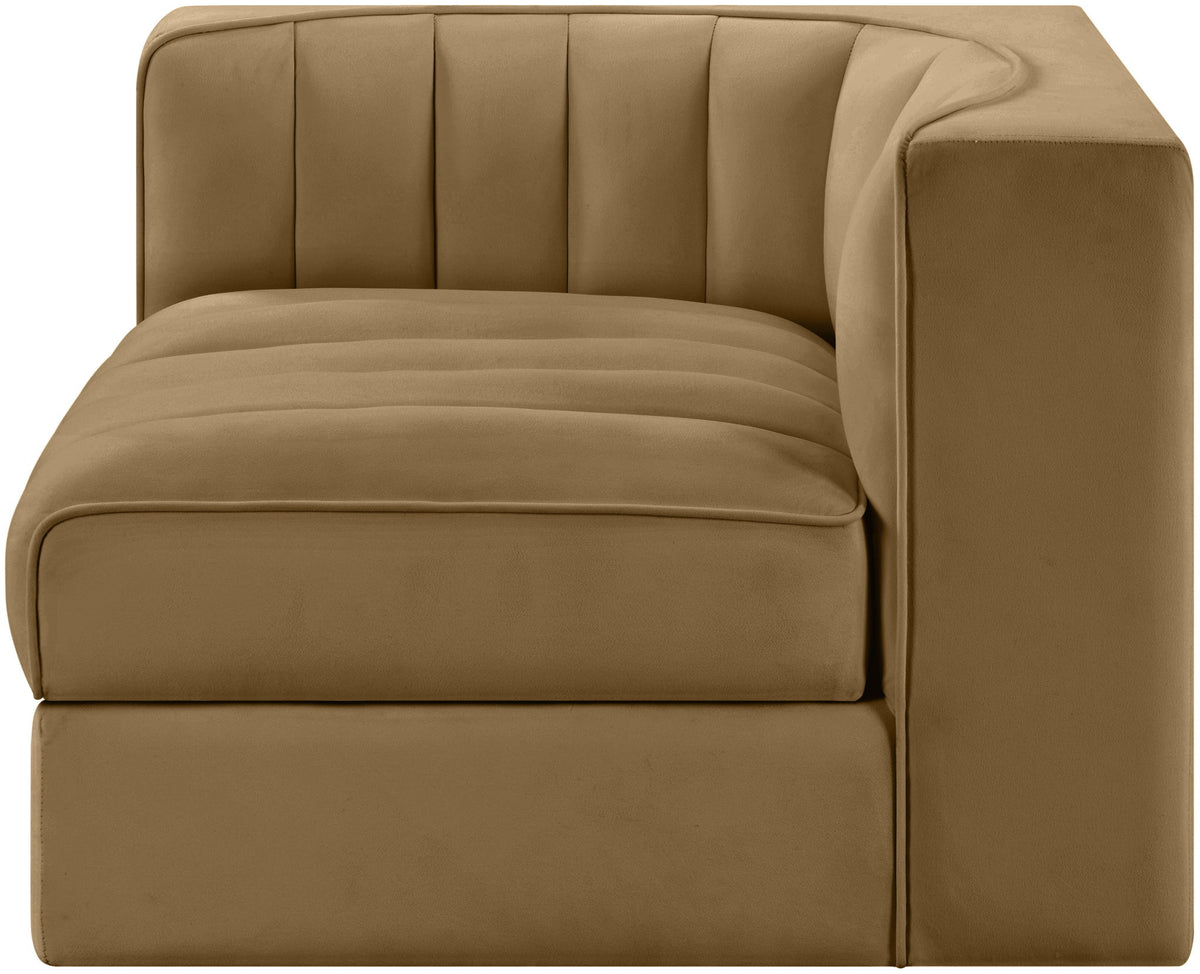 Rummi - Velvet Performance Fabric Upholstered Modular Corner Chair