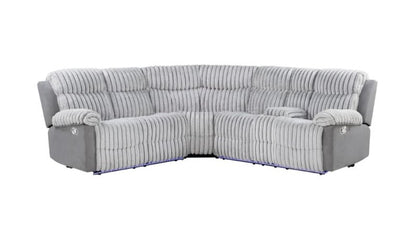 U6028 - Reclining Sectional With LED - Gray