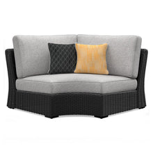 Load image into Gallery viewer, Beachcroft - Curved Corner Chair With Cushion - Black / Light Gray
