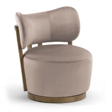 Load image into Gallery viewer, Elara - Velvet Upholstered Swivel Accent Chair - Taupe
