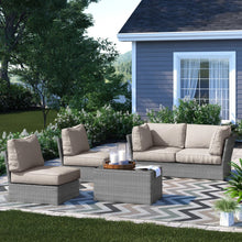 Load image into Gallery viewer, Stylish Modular Wicker Patio Seating Group
