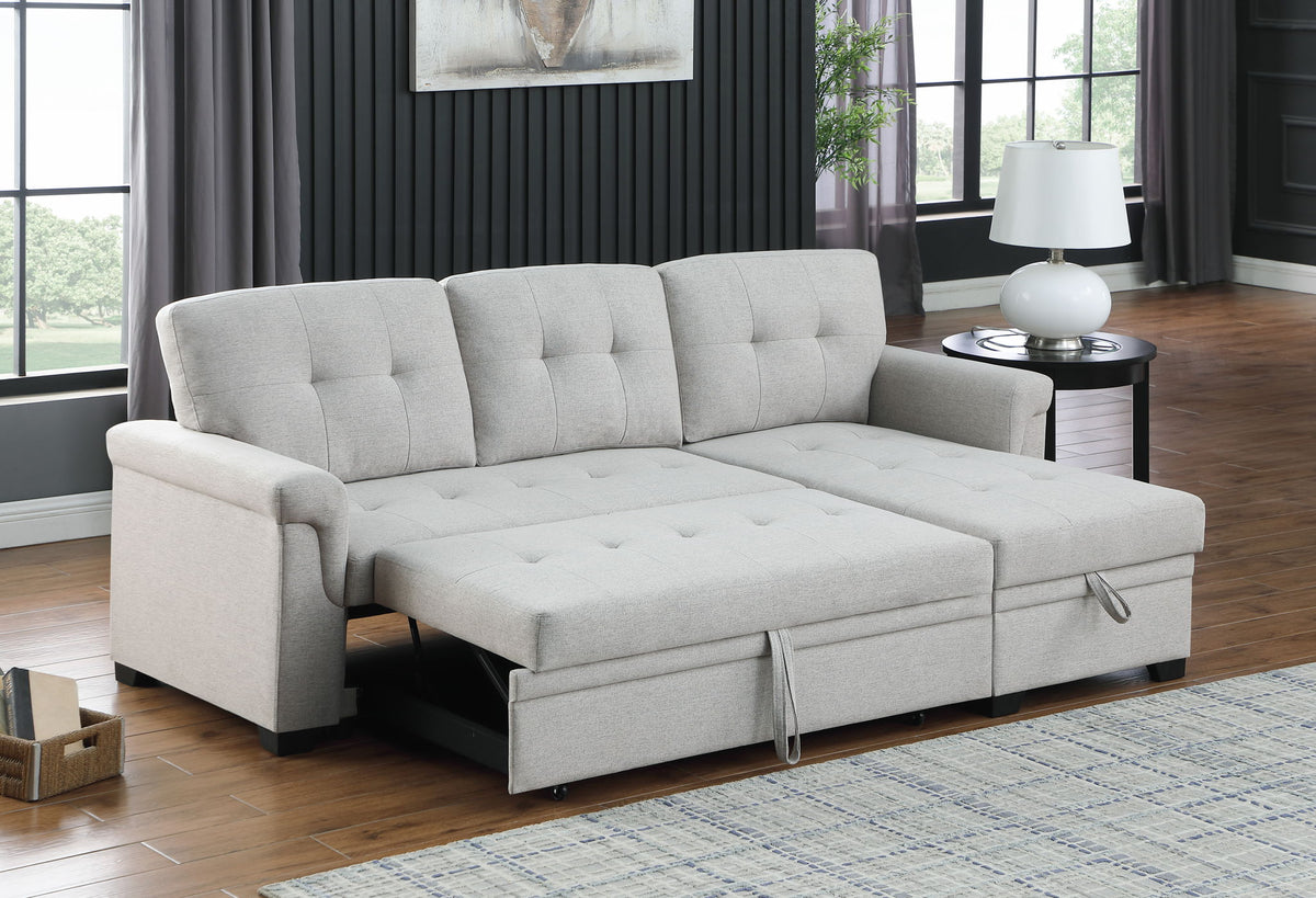 Lucca - Reversible Sleeper Sectional Sofa With Storage Chaise - Ego Home Furniture