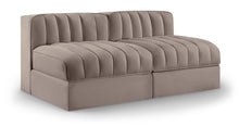 Load image into Gallery viewer, Rummi - Velvet Performance Fabric Upholstered 2 Piece Modular Armless Loveseat

