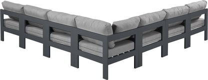 Nizuc - Outdoor Patio 7 Piece Modular Sectional With Gray Frame