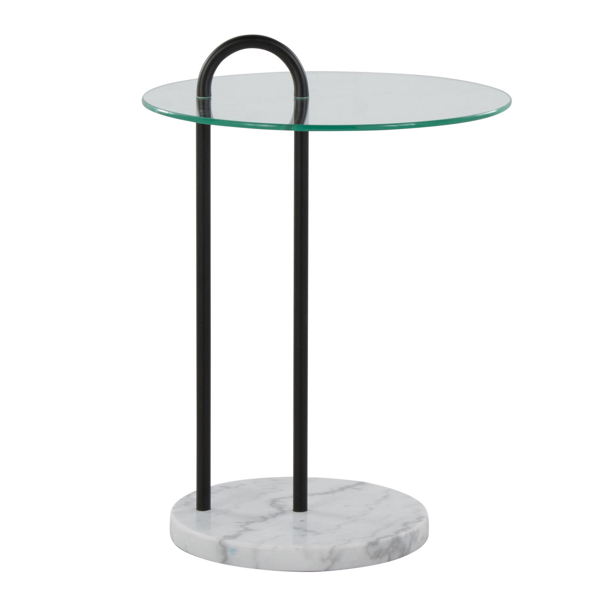 Claire - Contemporary / Glam Side Table - Black / Clear - Ego Home Furniture