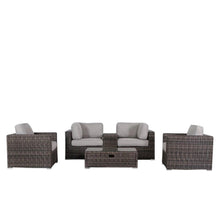 Load image into Gallery viewer, Wicker Seating Group Set With Table And Cushions
