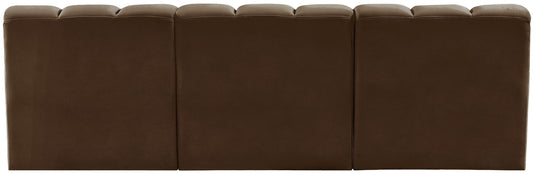 Arc - Velvet 4 Piece Modular Straight Sofa - Brown
