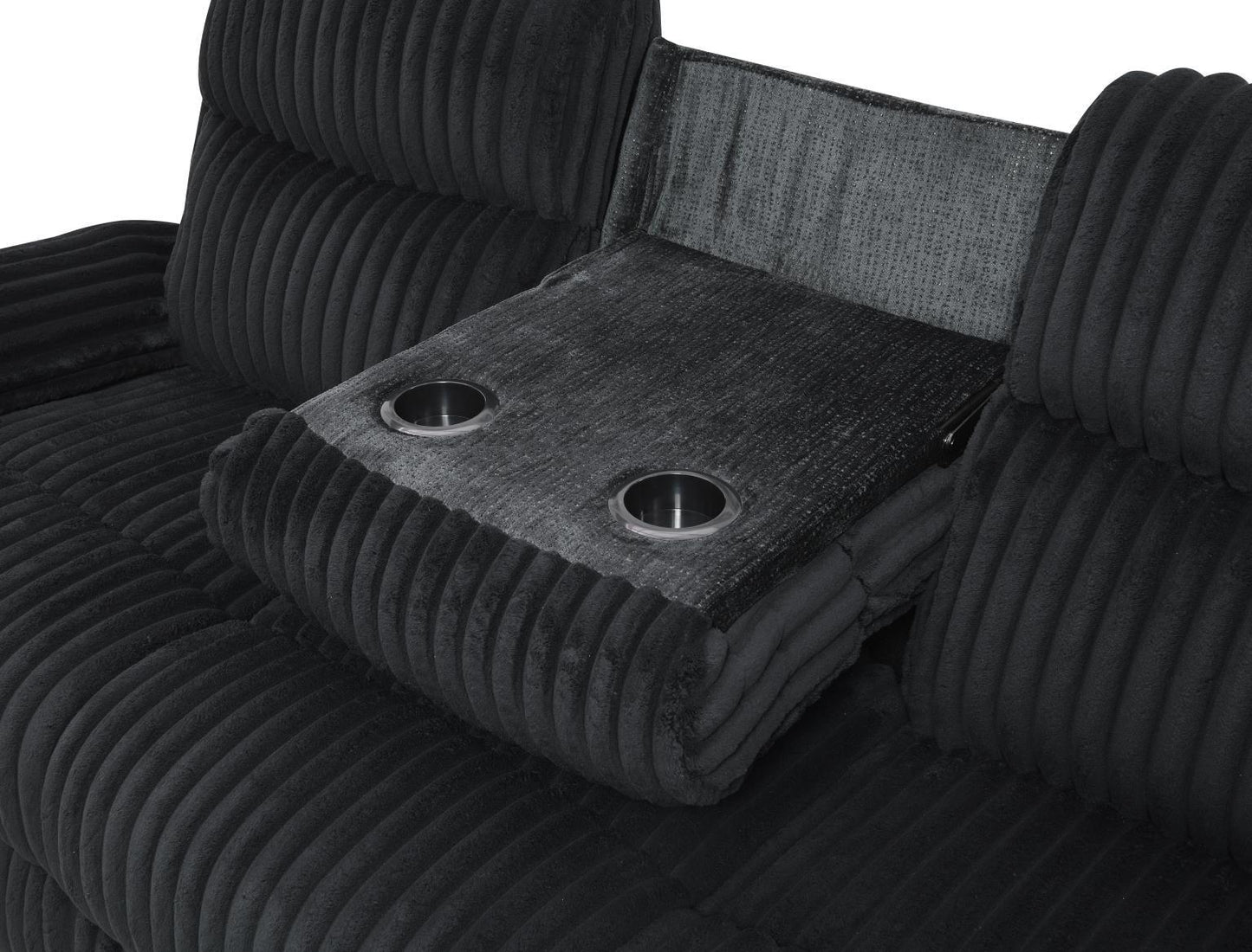 U181 - Corduroy Motion Loveseat - Black