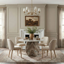 Load image into Gallery viewer, Valeo - Linen Textured Fabric Upholstered Dining Chair (Set of 2) - Painted Natural Base
