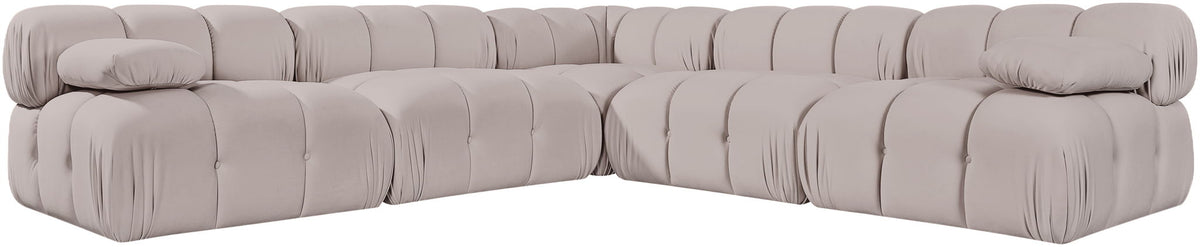 Orin - Velvet Fabric 5 Piece Modular Sectional