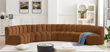 Load image into Gallery viewer, Arc - Velvet 7 Piece U-Shaped Modular Sofa - Saddle
