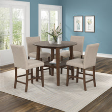 Load image into Gallery viewer, Hargrove - 5 Piece Set (42" Round Counter Table &amp; 4 Chairs) - Brown / Beige

