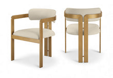 Load image into Gallery viewer, Aurum - Vegan Leather Upholstered Dining Chair With Brushed Brass Base (Set of 2)
