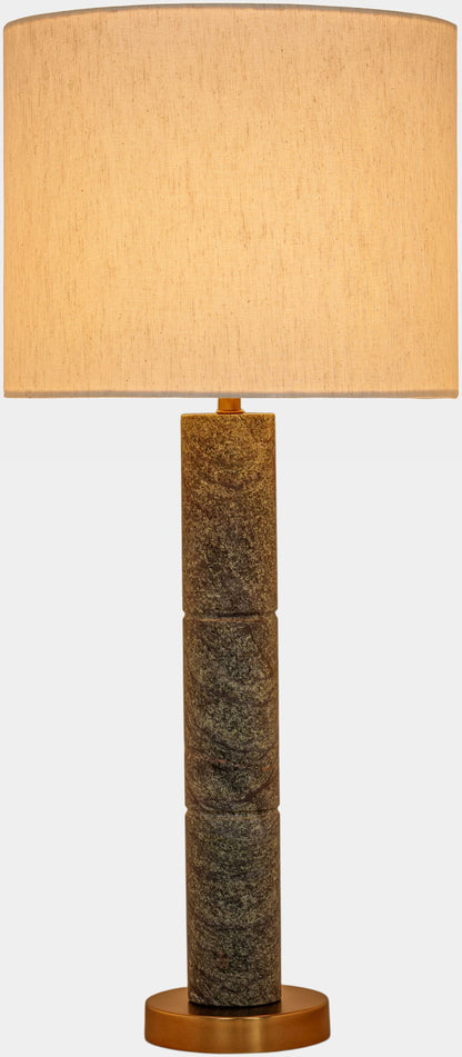 Opaline - Linen Textured Fabric And Brass Table Lamp