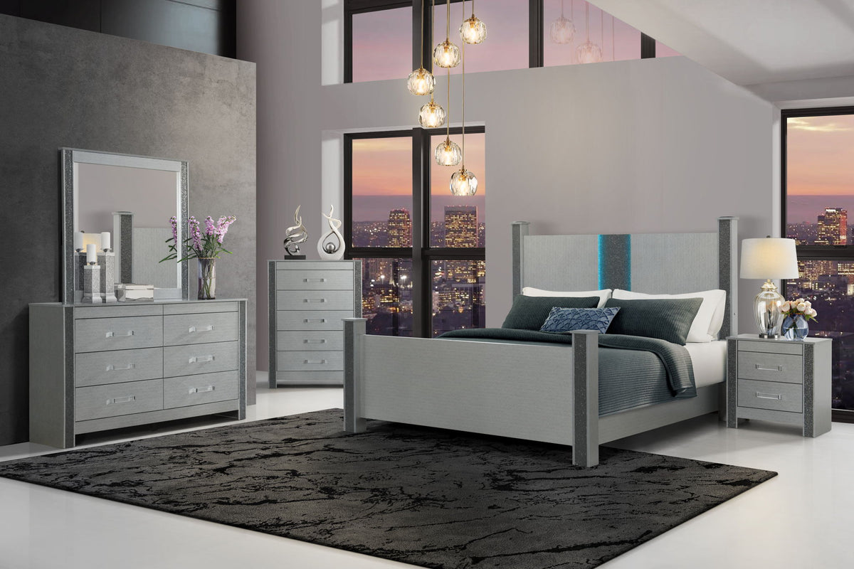 Logan - Queen Bed Side Rails And Slats - Silver