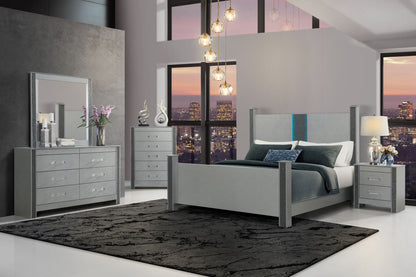 Logan - Queen Bed Side Rails And Slats - Silver