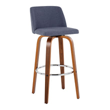 Load image into Gallery viewer, Toriano - Mid Century Modern Fixed Height, Barstool With Swivel With Round Footrest (Set of 2)

