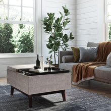Load image into Gallery viewer, Owen - Tray Top Small Coffee Table Upholstered Storage Ottoman
