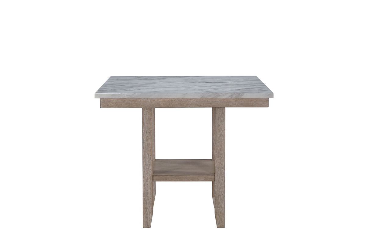 D4010 - 7 Piece Dining Room Set (Bar Table And 6 Bar Stools) - Natural / White