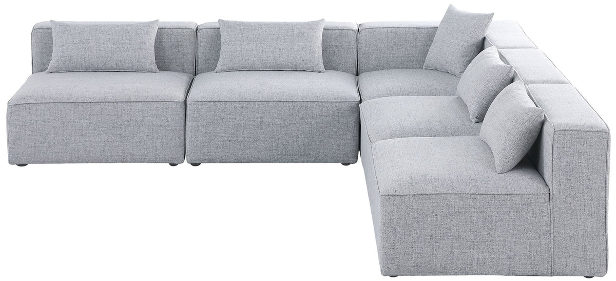 Cube - Linen 5 Piece Modular Corner Armless Sectional