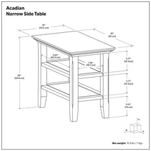Load image into Gallery viewer, Acadian - Narrow Side Table - Rustic Brown
