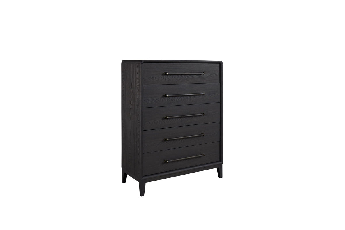 Elure - 5-Drawer Chest With Bar Pulls - Peppercorn