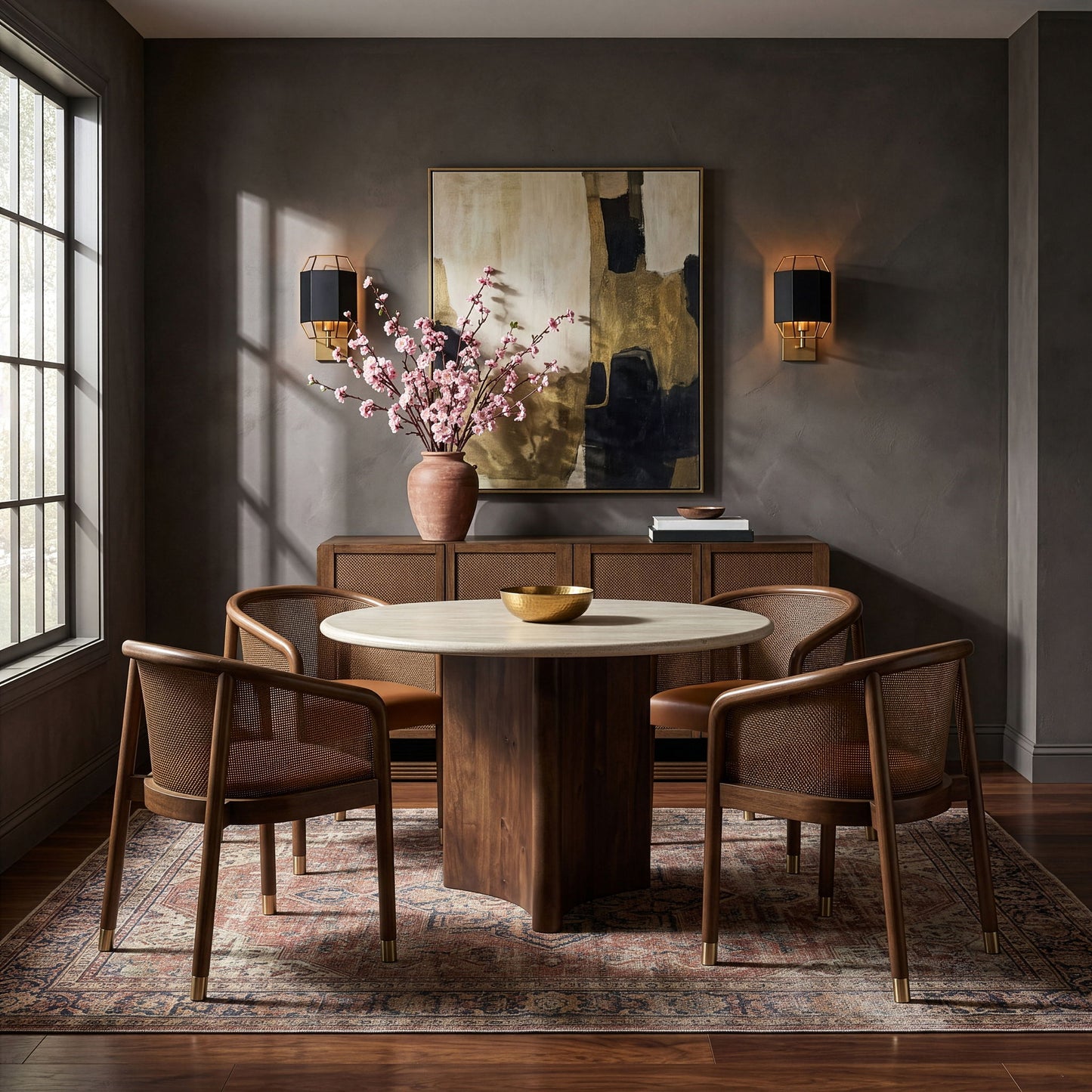 Sylvan - Vegan Leather Dining Chair (Set of 2) - Brown Frame
