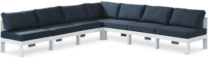 Nizuc - Outdoor Patio 7 Piece Modular Sectional With White Frame