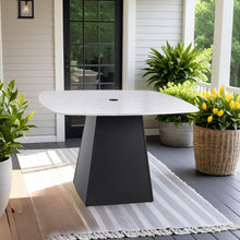 Load image into Gallery viewer, Rounded Square Outdoor Pedestal Dining Table
