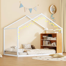 Load image into Gallery viewer, Bed House Frame With Shelves And Lights
