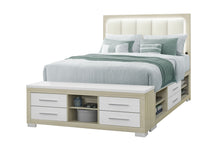 Load image into Gallery viewer, Emma - Queen Bed With LED And USB - Natural / White

