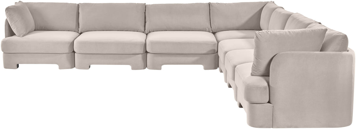 Hammond - Velvet Performance Fabric Upholstered 7 Piece Corner Sectional