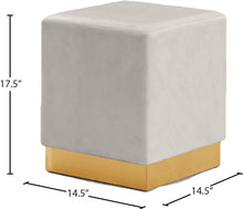 Load image into Gallery viewer, Jax - Stool Ottoman with Gold Base
