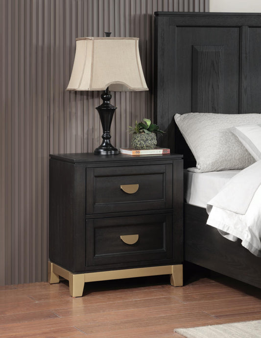 B236 - Nightstand - Black / Gold