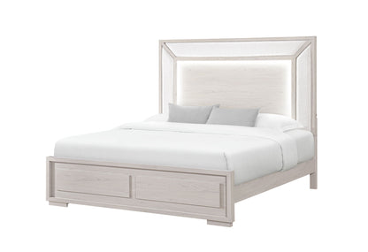 Clara - King Bed With LED - Beige