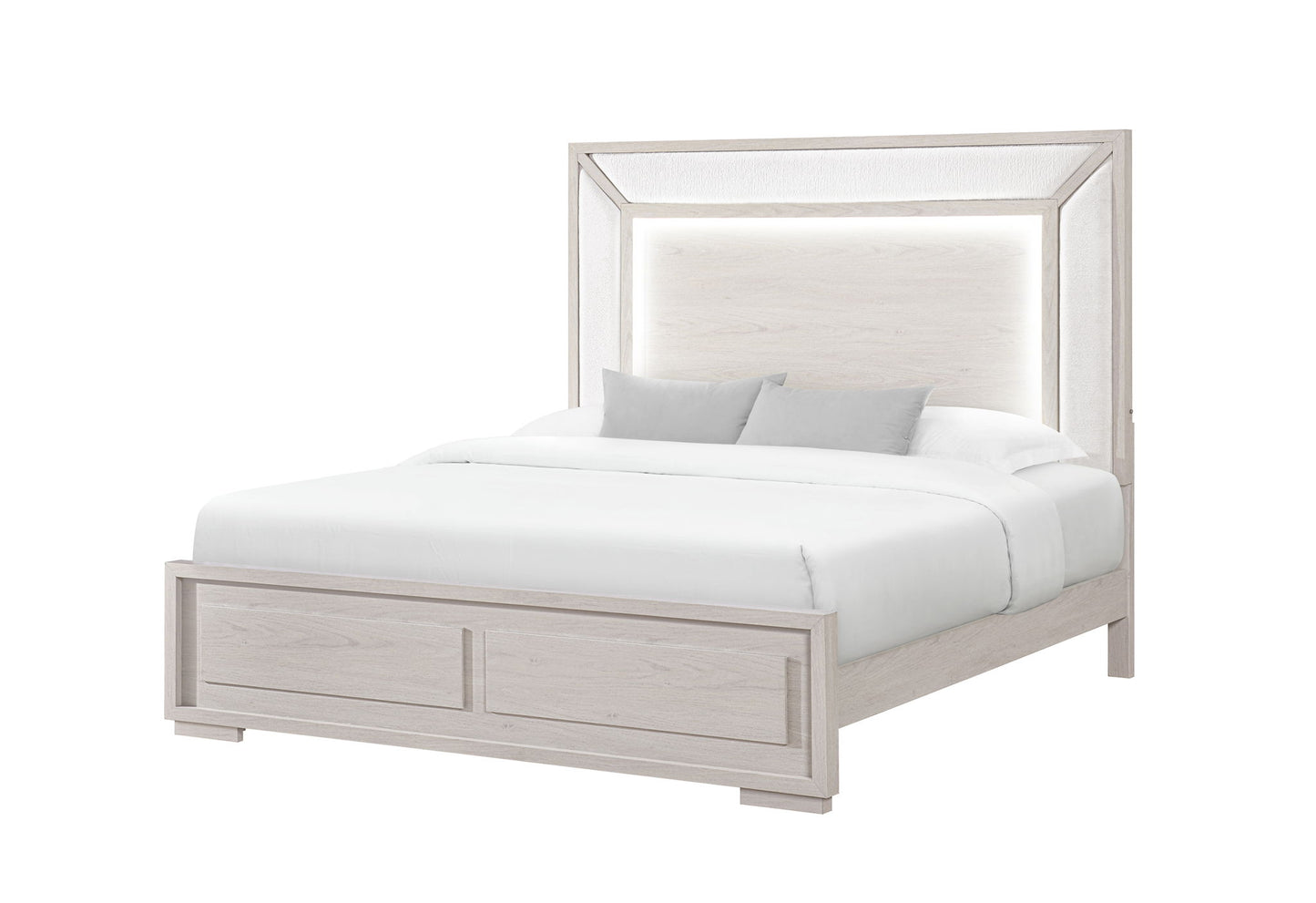 Clara - Full Bed With LED - Beige